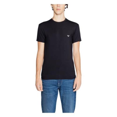 Zwarte ronde hals T-shirt Herfst/Winter Emporio Armani , Black , Heren