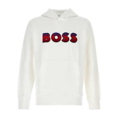 Witte katoenen sweatshirt Boss , White , Heren