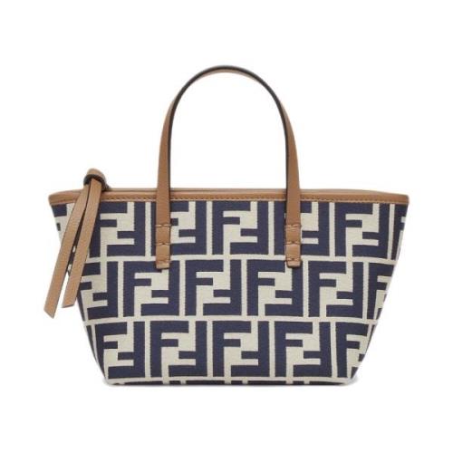 Blauwe Iconische FF Motief Leren Tas Fendi , Blue , Dames