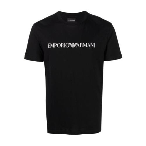 Katoenen Korte Mouw T-Shirt Emporio Armani , Black , Heren