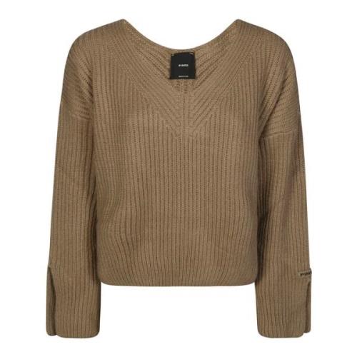 Stijlvolle Costa Gebreide Top Pinko , Brown , Dames