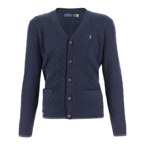 Wol Kasjmier V-Hals Cardigan Marine Polo Ralph Lauren , Blue , Heren