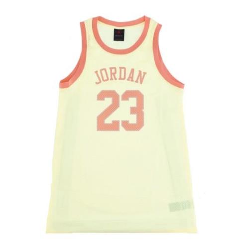 Mesh Crew Neck Mouwloze Jurk Jordan , Yellow , Dames