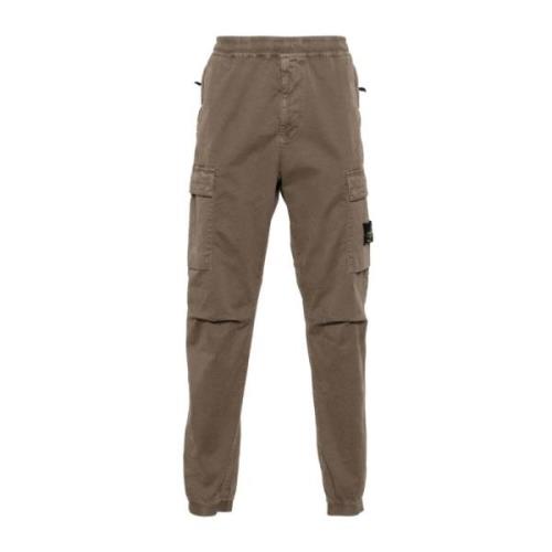 Bruine Broek met Zakken Stone Island , Brown , Heren