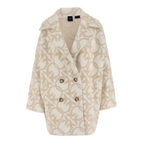 Love Birds Double-Breasted Jas Ivoor Beige Pinko , Beige , Dames