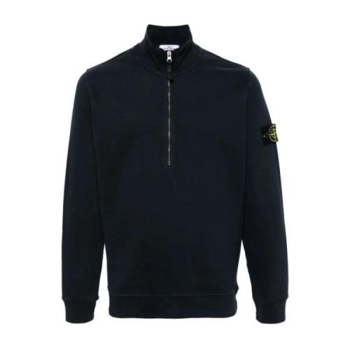 Blauwe Trui met Opstaande Kraag Stone Island , Blue , Heren