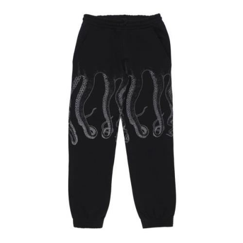 Zwarte Sweatpants met Tentakel Print Octopus , Black , Heren