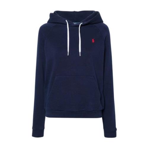 Blauwe hoodie met geborduurde pony Polo Ralph Lauren , Blue , Dames