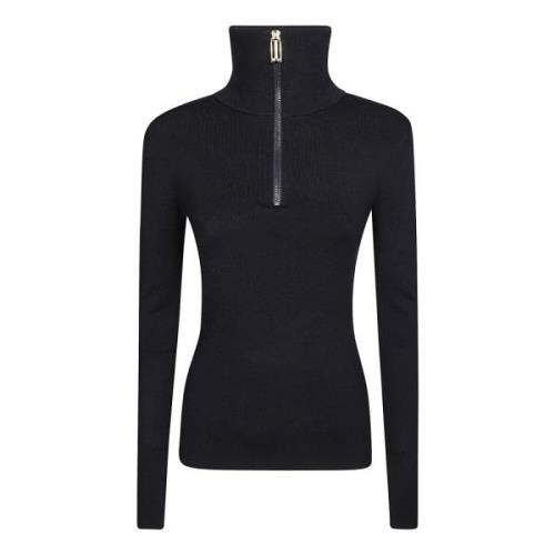 Hoge hals halve rits top Victoria Beckham , Blue , Dames