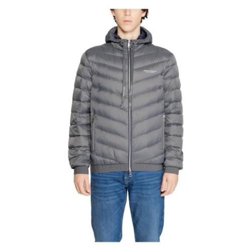 Grijze Hooded Ritsjas Mannen Herfst/Winter Armani Exchange , Gray , He...