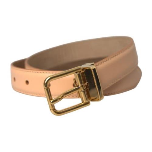 Beige Leren Metalen Gesp Riem Dolce & Gabbana , Beige , Dames