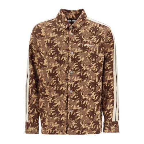 Camouflage Track Overshirt Palm Angels , Brown , Heren