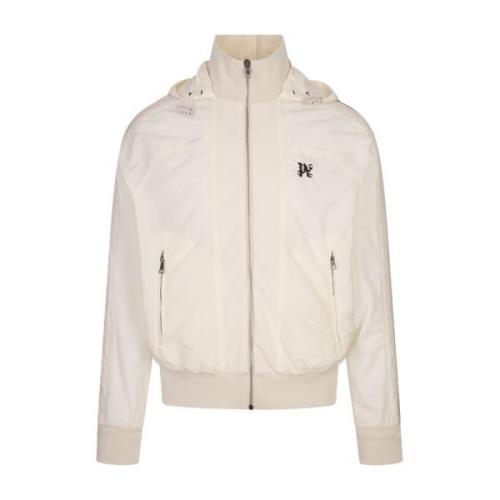 Witte Sportieve Windbreaker Jas met Strepen Palm Angels , White , Here...