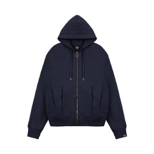 Blauwe Hoodie met Rits Colmar , Blue , Dames