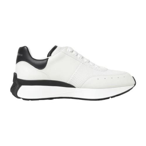 Zwart Wit Leren Sneakers Alexander McQueen , White , Heren