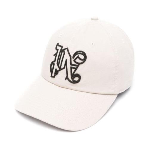 Monogram Baseball Hat Cream Cotton Palm Angels , White , Heren