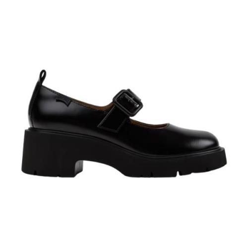 Zwarte Leren Loafers Camper , Black , Dames