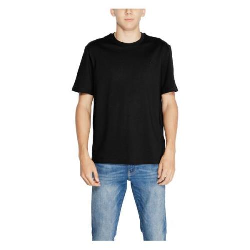 Zwarte Katoenen T-shirt Ronde Halslijn Antony Morato , Black , Heren