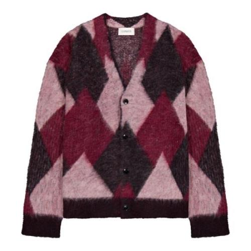 Argyle Cardigan met 4 Knopen Laneus , Multicolor , Heren