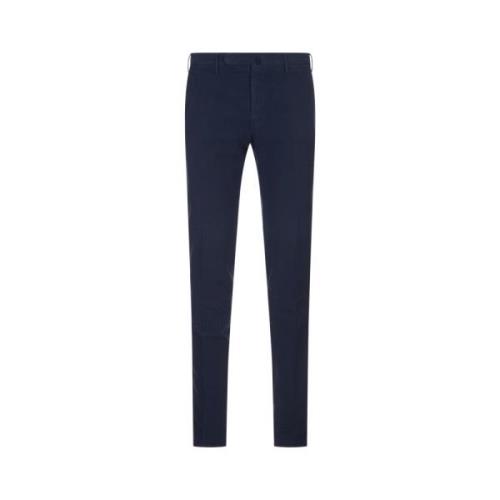 Blauwe Doeskin Slim Fit Broek Incotex , Blue , Heren