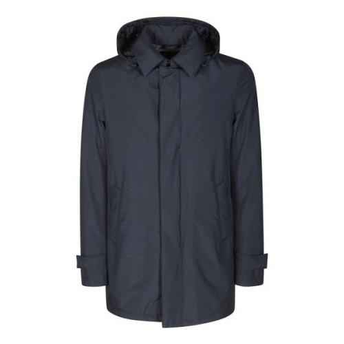 Gewatteerde jas met capuchon voor winter Herno , Blue , Heren