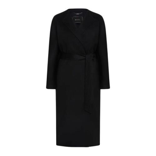 Elegant Cashmere Double Cloth Coat Kiton , Black , Dames