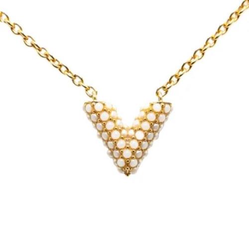 Pre-owned Metal necklaces Louis Vuitton Vintage , Yellow , Dames