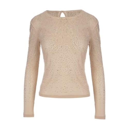 Bruine Kristalversierde Top Ermanno Scervino , Brown , Dames