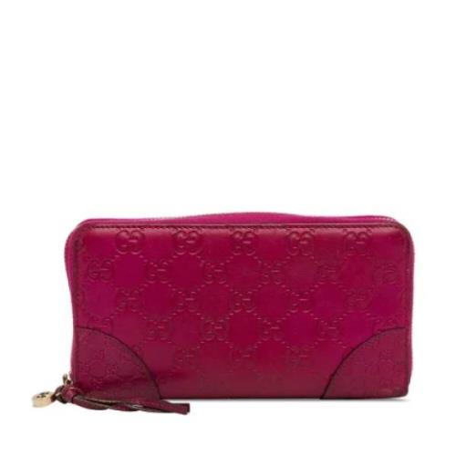 Pre-owned Leather wallets Gucci Vintage , Pink , Dames