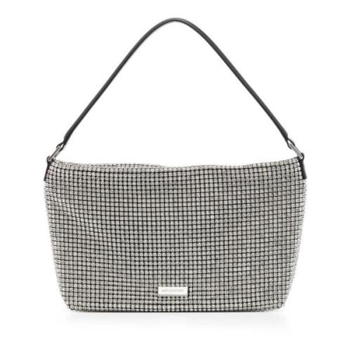 Zilveren Chainmail Hobo Tas Rits Sluiting Self Portrait , Gray , Dames