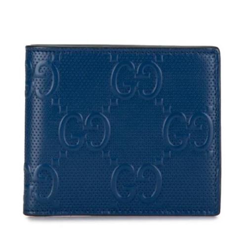 Pre-owned Leather wallets Gucci Vintage , Blue , Dames