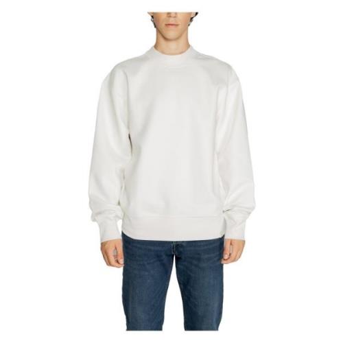 Witte Ronde Hals Sweatshirt Lange Mouwen Calvin Klein , White , Heren