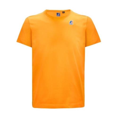 Moderne Unisex T-shirt met Logo K-Way , Orange , Heren