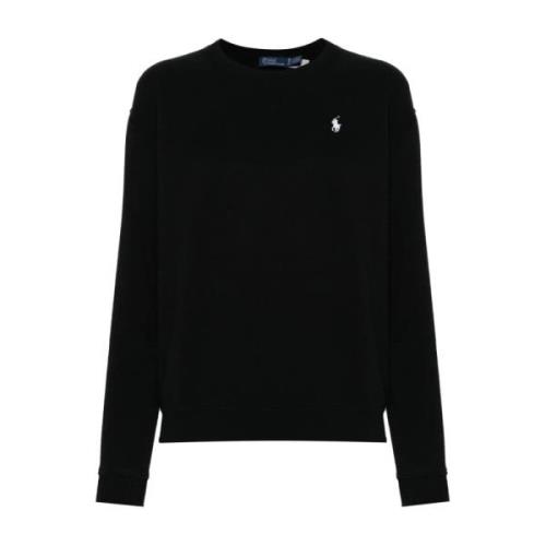 Zwarte Sweater met Pony Borduursel Polo Ralph Lauren , Black , Dames