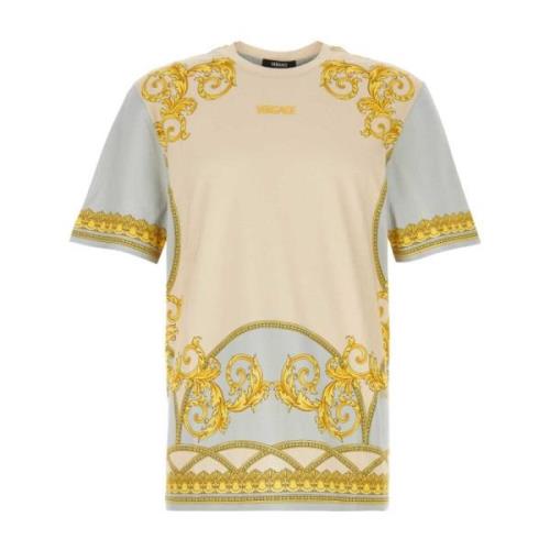 Stijlvolle Bedrukte Katoenen T-Shirt Versace , Multicolor , Heren