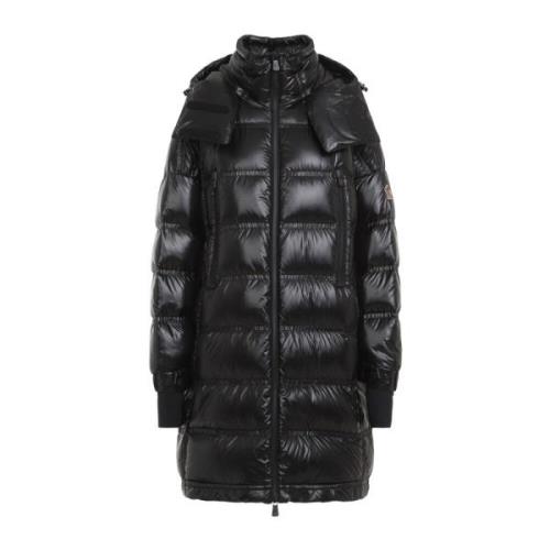 Lange Parka Jas in Zwart Moncler , Black , Dames