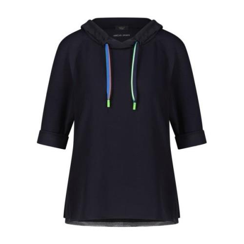 Sportief Hooded Shirt met Neon Mesh Marc Cain , Black , Dames