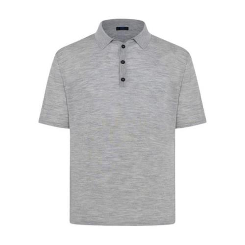 Luxe Wol Zijde Polo Shirt Kiton , Gray , Heren