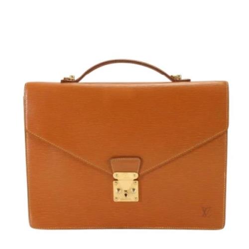 Pre-owned Leather briefcases Louis Vuitton Vintage , Brown , Heren