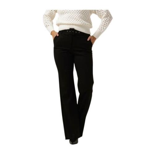 Elegante Zwarte Broek met Riem Silvian Heach , Black , Dames