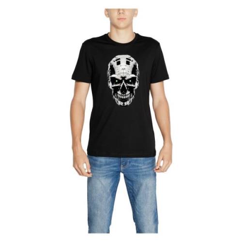 Zwart Bedrukt T-Shirt Mannen Ronde Hals Antony Morato , Black , Heren