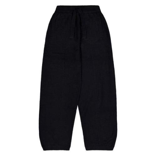 Sporty Tracksuit Style Silk Trousers Laneus , Black , Heren