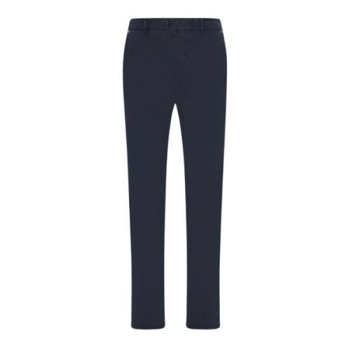 Lyocell Blend Casual Broek Kiton , Blue , Heren