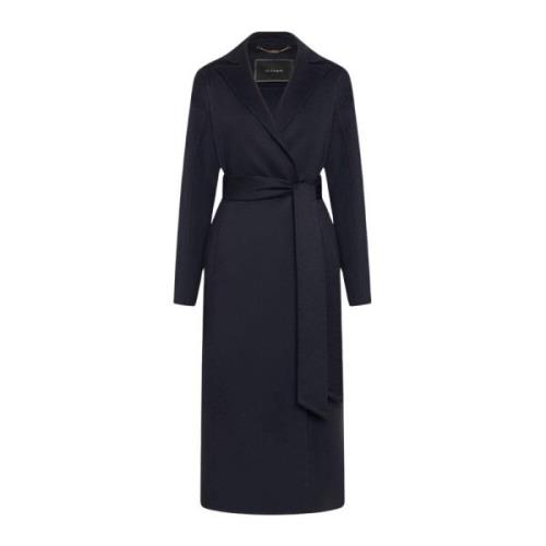 Elegant Cashmere Double Cloth Coat Kiton , Blue , Dames