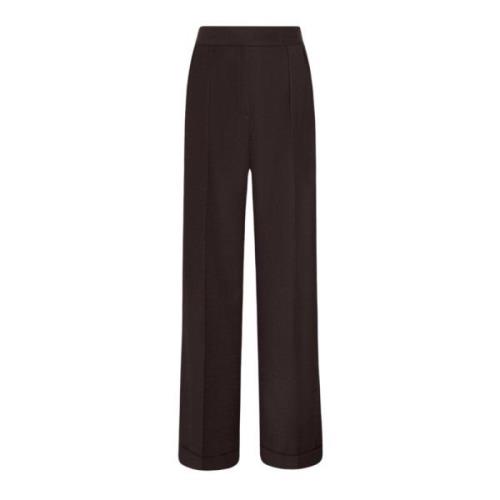 Flowing Wool Palazzo Trousers Kiton , Brown , Dames