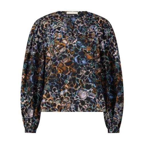 Elegante Blouse met Patroon V-Hals Stijl Ulla Johnson , Multicolor , D...