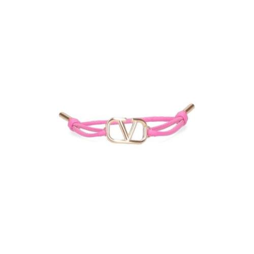 Roze Bijoux Leren Armband Valentino Garavani , Pink , Heren