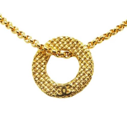 Pre-owned Metal necklaces Chanel Vintage , Yellow , Dames