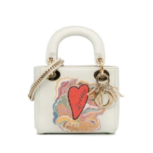 Pre-owned Leather dior-bags Dior Vintage , White , Dames