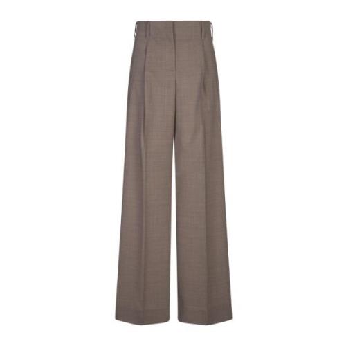 Bruine Wol Rechte Broek P.a.r.o.s.h. , Brown , Dames